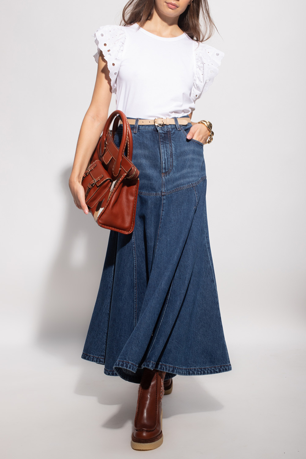 chloe high rise flared jeans - Denim skirt Chloé